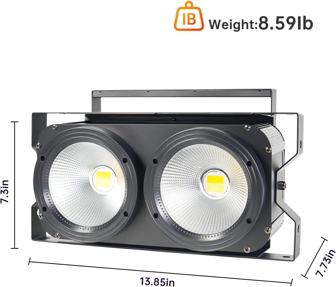 2 Eye 2x100W Warm Cool White 2in1 LED Par Stage Spot Light, 200W DMX Sound Activated Control Cob Blinder Stage Spotlight for Theater Wedding Church Live Show Audience