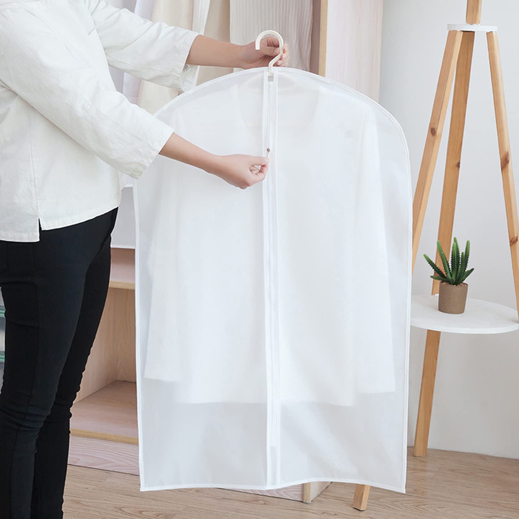 Fundas para Ropa Translucen 12 Piezas, Fundas para Ropa Impermeables A Prueba De Polvo, Fundas para Bolsas De Traje con Cremallera para Almacenamiento En Perchas De Armario,A-60x120cm (A 60x120cm