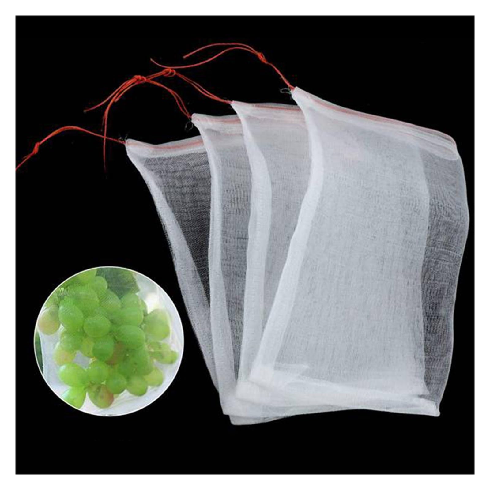 100 Uds Bolsa de Malla de UVA for Frutas y Verduras Bolsa multifunción Bolsas de protección de Frutas Reutilizables(30 x 20 cm)