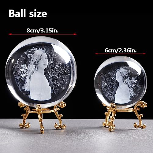 Miniatura 5 de Bola de fotos de cristal personalizada, bola de cristal con foto personalizada, accesorios de decoración del hogar, esfera de cristal para fotos de