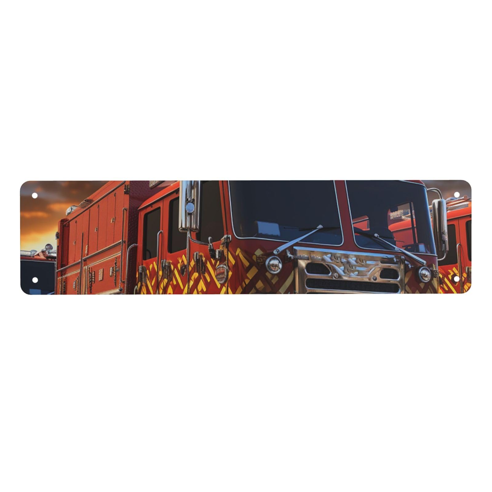 Vintage Metal Tin Signs Retro Garage Signs Stylish Wall Art Plaques for Home Decor Unique Poster 4x16 Inch Fire Truck Metal Sign Outdoor Wall Decorations Gifts