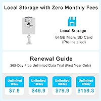 Vista 3 de Cámara de seguridad celular solar 4G LTE inalámbrica para exteriores, sin cámara de seguridad WiFi, datos ilimitados gratuitos de 365 días, sensor