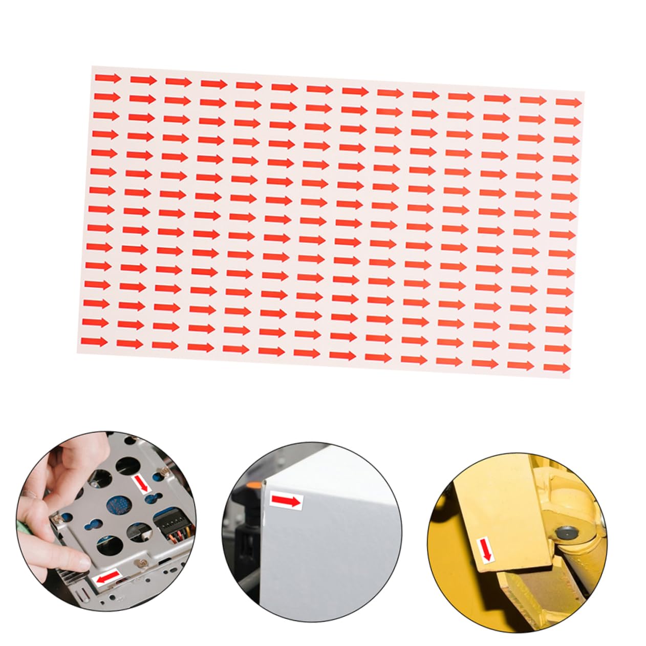 Etichette Adesive a Freccia Rosse 2 Pezzi Rimovibili | Hot Melt Adhesive, Forma Arrow Shaped, per Warehouses e File Classifications