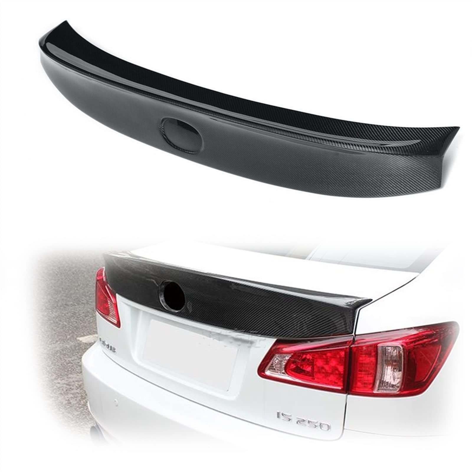 Aileron arrière Lexus IS250 IS350 IS F 2006-2013 : séparateur coffre en fiber de carbone WD Style