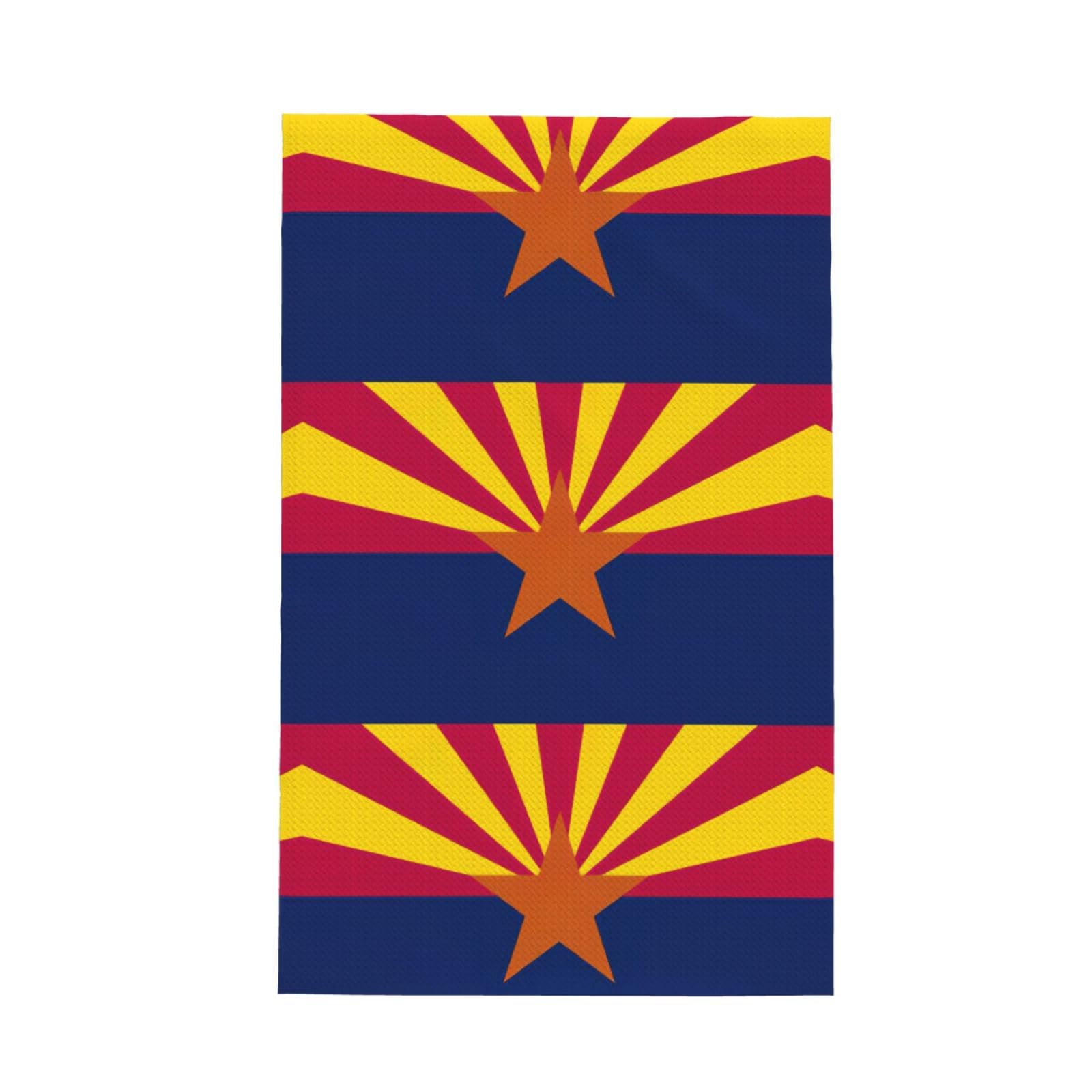 Xxahnbm Black Arizona State Flag Print Waffle Kitchen Towel,Absorbent Hand Towel