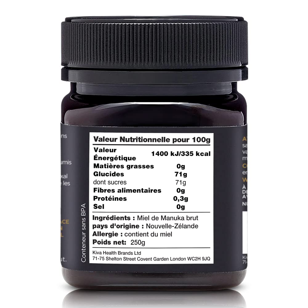 Kiva Raw Manuka Honey, Certified UMF 20+ MGO 830+ 100 Pure Genuine