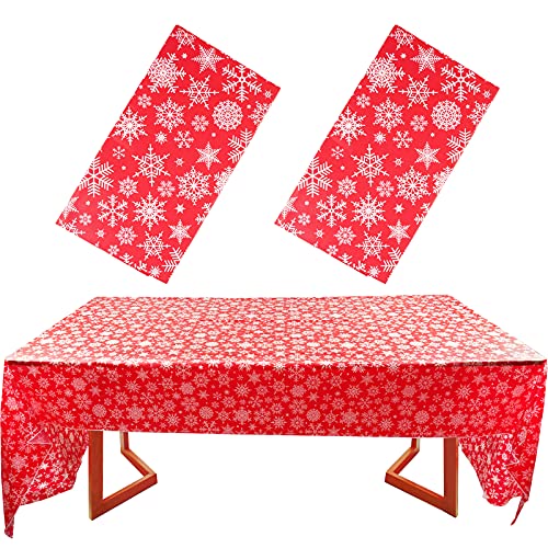2 Stück Party Tischdecken Weihnachten Rot 54 x 108 Zoll (137 x 274cm)...