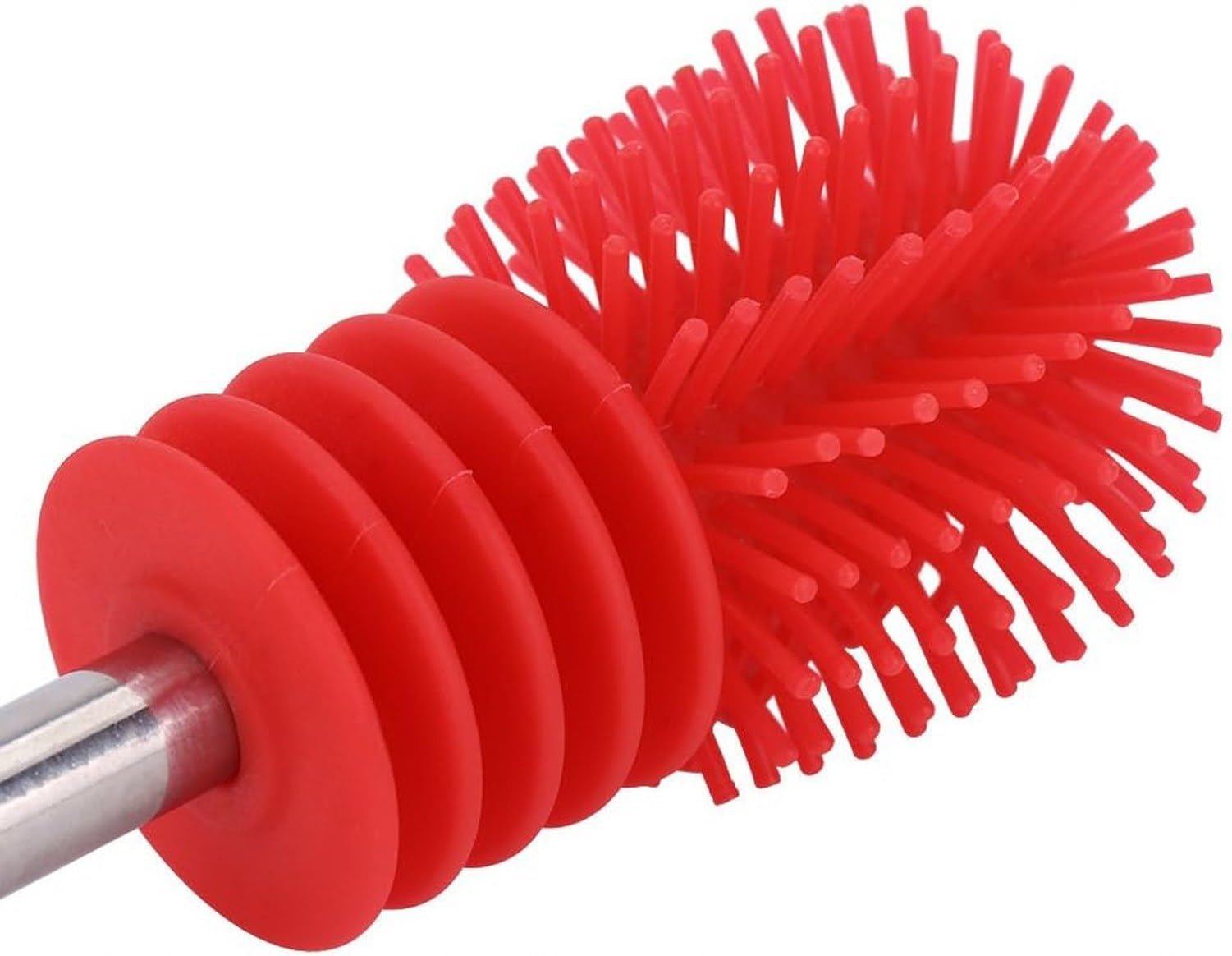 Spazzola per Bottiglie in Silicone con Manico Lungo Pulitore Morbido per Lavaggio Bicchieri Biberon Tazze e Borracce