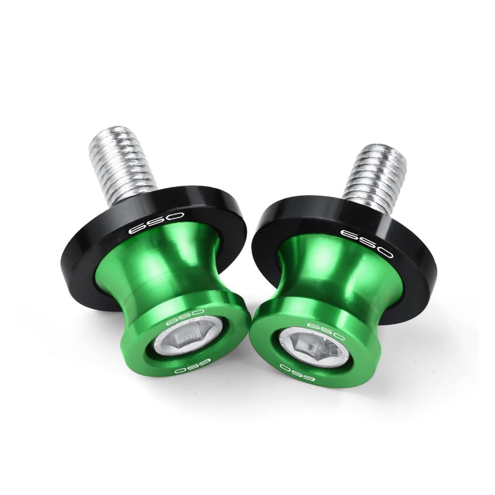Sliders bras oscillant 8mm en aluminium vert pour moto Kawasaki Z650 17-21