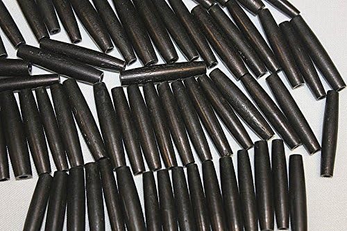 1.5" Inch - Hand Crafted Bone Tube - Pipe in Jet - Black Color - Total 72 Pieces Per Pack