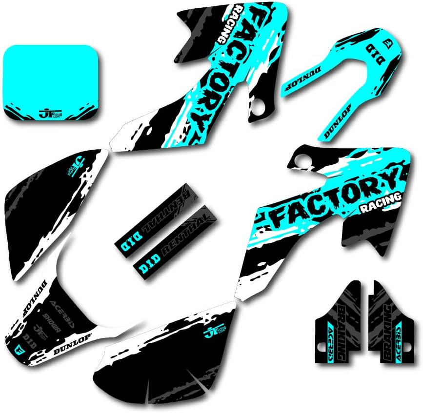 Amazon.com: White Cyan Slick Racing Graphics Compatible with 04-12 ...