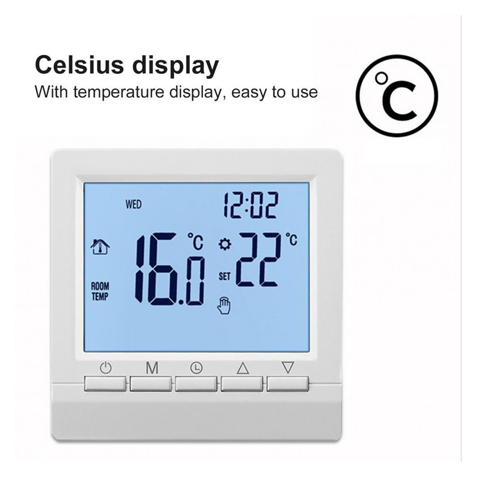 Seguro Fácil de Leer Ajuste de Temperatura Termostato de Horno for Colgar en la Pared Termostato Digital Productos for el hogar Precision Ease Setup(White)