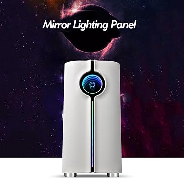 XLTFUC Mid-Tower M-ATX/ITX Computer Case, Vertical GPU Bracket Desktop Computer Gaming Case Tempered Glass Panel RGB Mode(White)