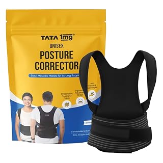 TATA 1mg Posture Corrector | Ergonomic Design with Dual Metallic Plates for Spine Alignment & Pain Relief - Amazon product rated Grade A