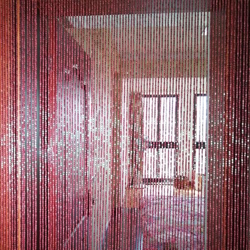 Cloison murale pour porte en perles de bois de bambou artisanale haut de gamme - 4