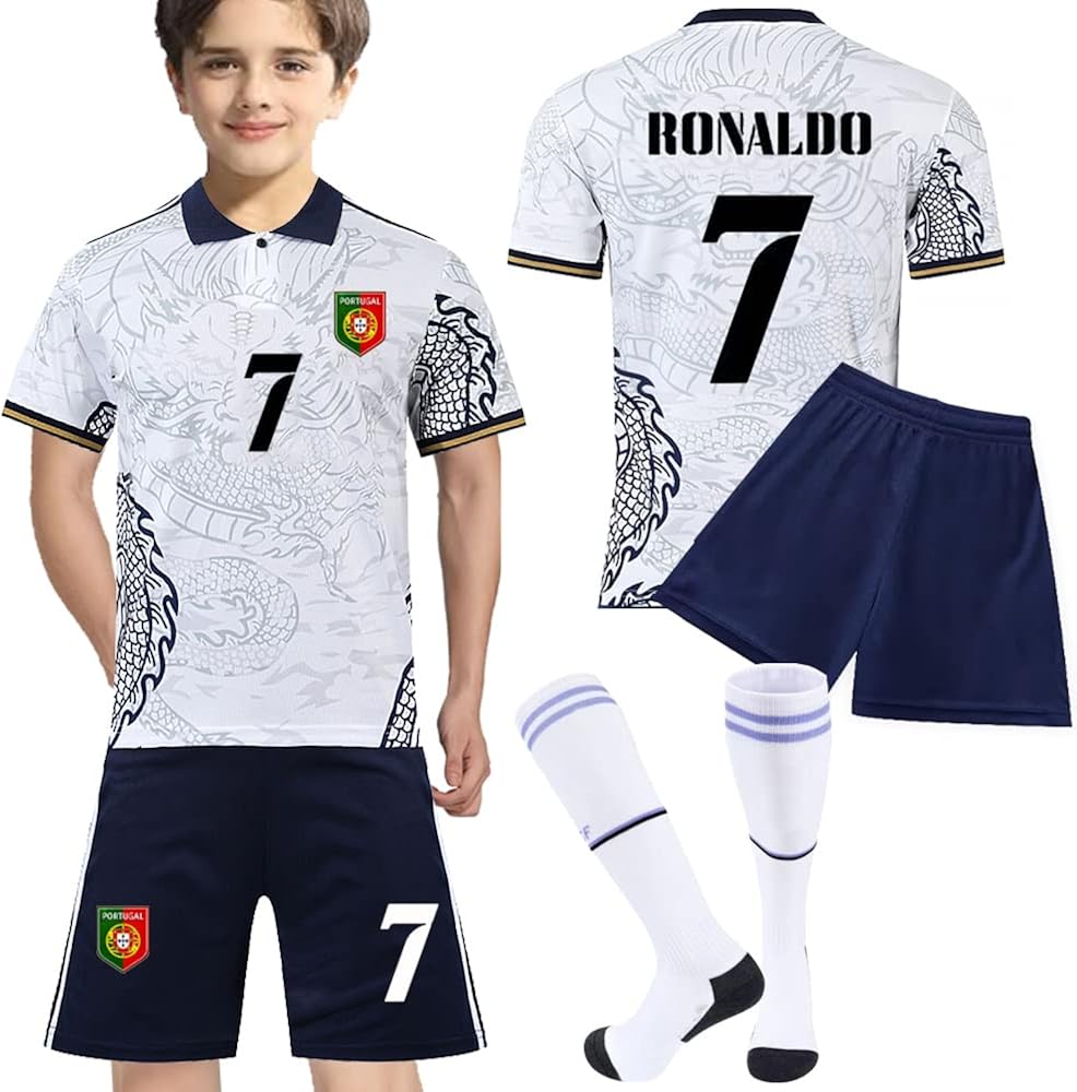 Casmyd Camiseta de fútbol de Ronall'do Portugal #7 para niños y niñas