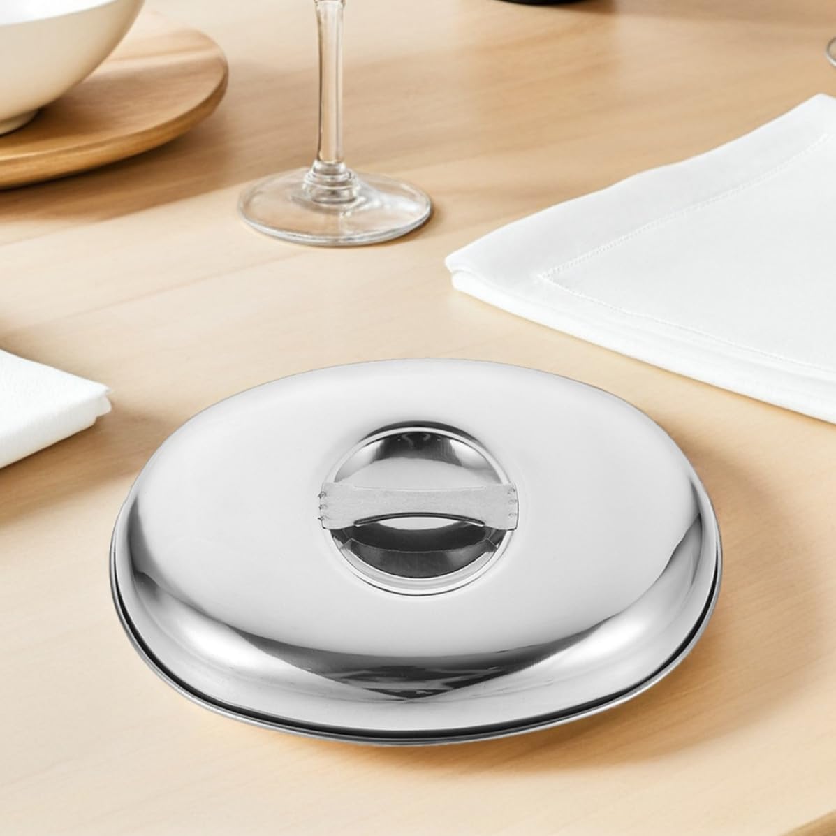 2pcs Oval Stainless Steel Steak Dome Cover for Butter Serving