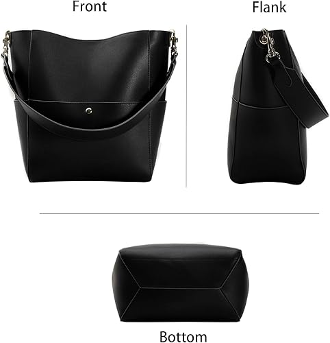 Miniatura 6 de Bolso de mano, bolsos Hobo para mujer, bolsos cruzados de cuero, bolso negro, bolsa de mensajero, bolsa de hombro para viajes