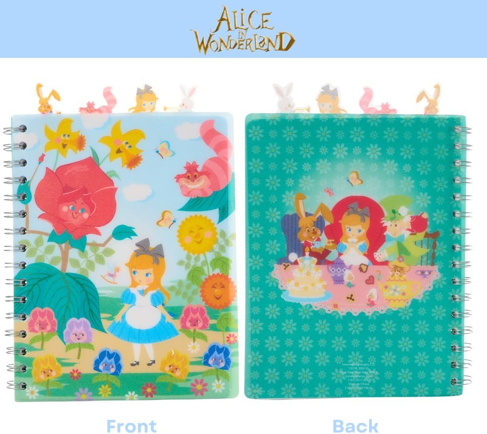 Disney Alice in Wonderland Tab Journal Notebook, Spiral Bound, 96 Lined Pages, 8 x 7 inches - Image 8