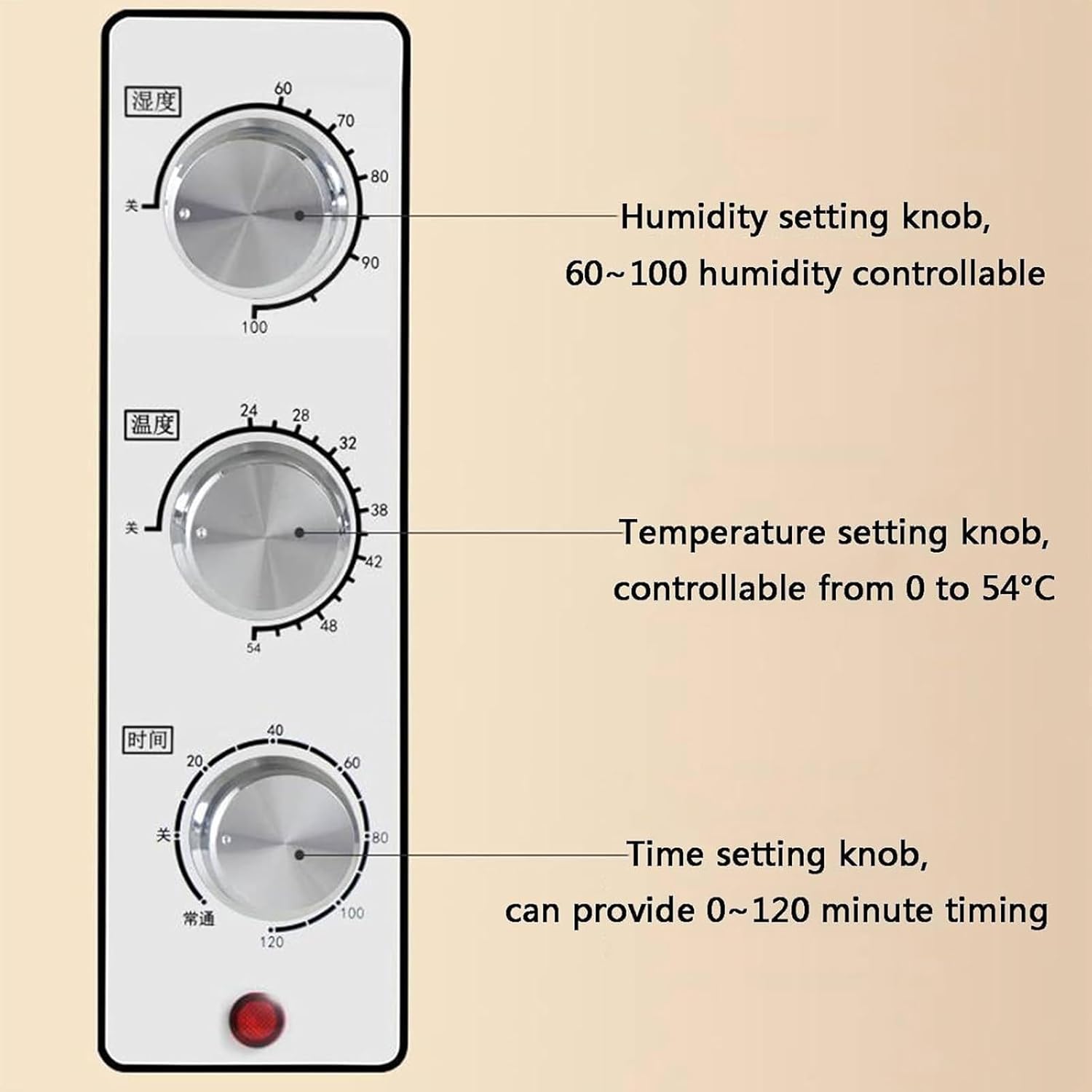 Electric Dough Proofer Machine,Bread Fermentation Machine,Time/Humidity/Temperature Adjustable, Dough Proofer W/Humidifying Cup & Grid Rack,for Baking (510 * 360 * 290mm)