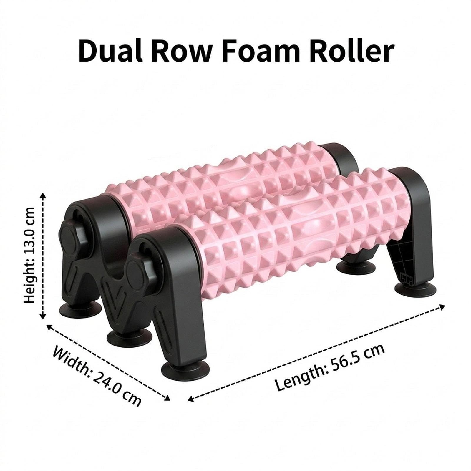 Foam Roller Blocco Pilates Esercizio Stretching Supporto Triangolare Ventose Superficie Testurizzata Materiale Eva PVC Adatto per Massaggio Musco, Rosa