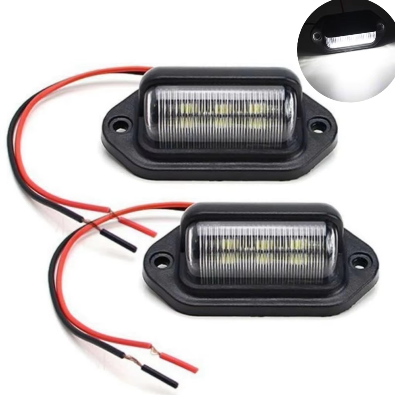Gruppo Ottico Posteriore Per auto camion rimorchi moto barca 2 X 12 V-24 V 6 LED numero targa luce lampada fanale posteriore universale Fanale Posteriore