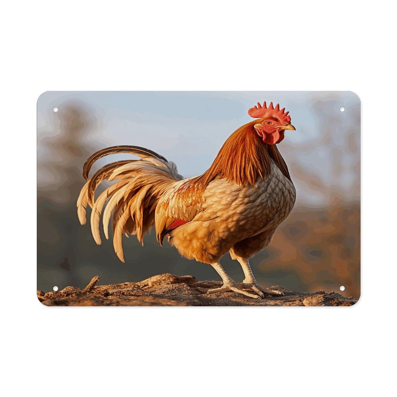 Fodpand Style Farm Rooster Wall Art Metal Signs Tin Sign