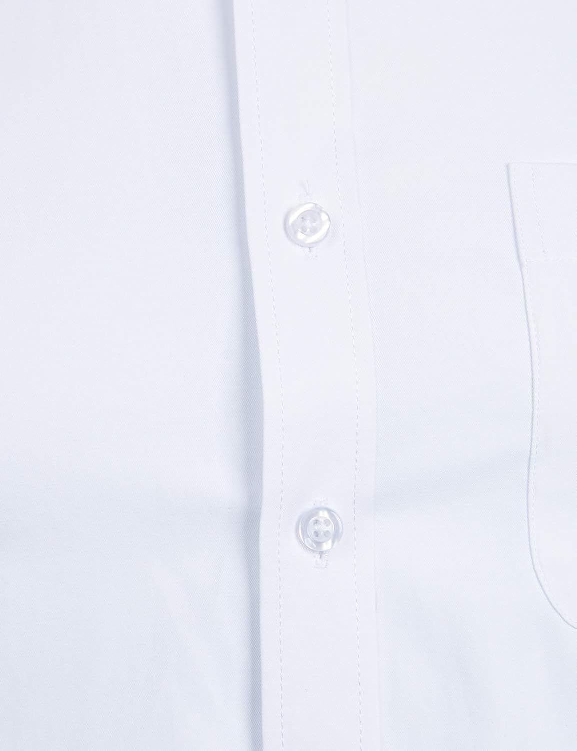 Vista 3 de ZEROYAA - Camisa de vestir de manga larga para hombre, color liso de ajuste ceñido, estilo formal, con botones y con bolsillo ideal para negocios