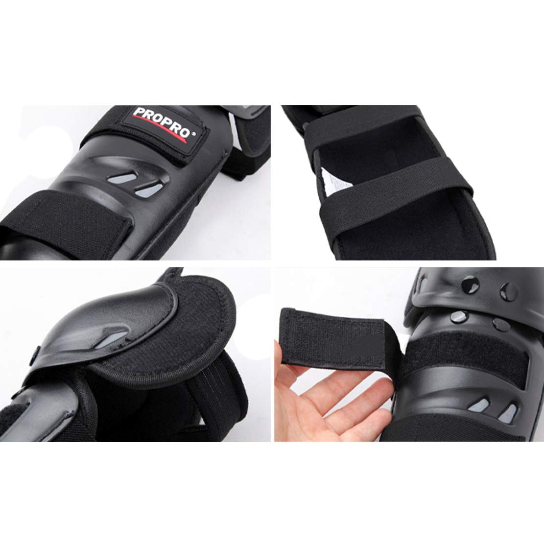 AKT Equipaggiamento Protettivo per Moto Protezione del Gomito e del Ginocchio 4 PCS Ginocchiere Lunghe da Equitazione per Motocross Sciare