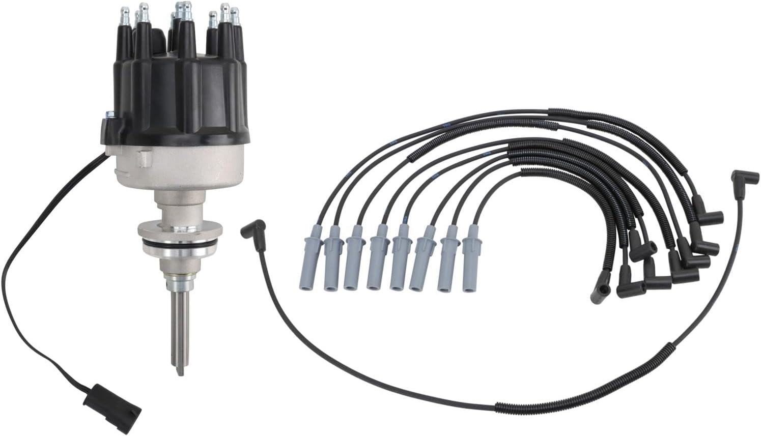 TRQ Ignition Coil Kit 2 Piece Distributor Compatible with 92-94 Dodge B150 B250 B350 D150 D250 Dakota Ramcharger W150 W250 93-94 B350 D350 W350 94-95 Ram 1500, 2500, 3500 95 B1500 B2500 B3500
