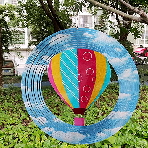 CHIRISEN Carillons éoliens extérieurs en métal Carillon éolien 3D Colibri Décoration de Jardin Carillons éoliens pour Suspension extérieure - 300 mm - Idée Cadeau (Montgolfière) Cover