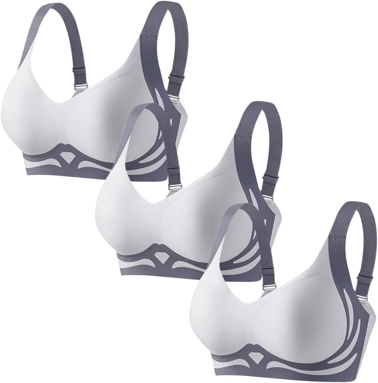 Push Up Bra for Women Super Gather Comfy Bras Daily Sports Brassiere Wireless Seamless Bralette Full Coverage ﻿(Purple,3X-Large)