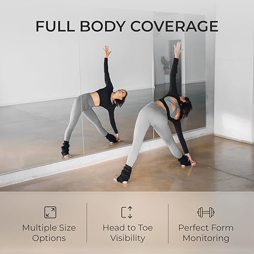 Miniatura 6 de Espejo de gimnasio en casa, 47.5 x 31.5 pulgadas de grosor, espejo grande de cuerpo completo para yoga, espejo de pared grande de longitud completa