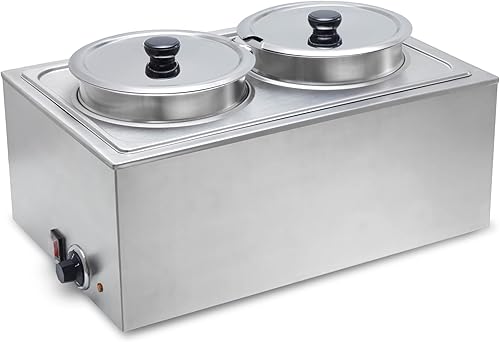 Miniatura 13 de SYBO Mesa de vapor de acero inoxidable de grado comercial Bain Marie Buffet Calentador de alimentos para catering y restaurantes, bueno