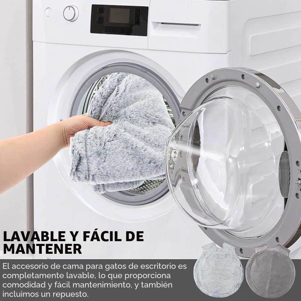 Percha de escritorio para gatos, hamaca cama de escritorio para gatos - capacidad de 20 kg, espacio de trabajo con abrazadera y tela lavable, diseño que ahorra espacio