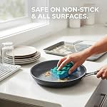 Vileda Scrunge Multi-Use Éponge de crampons non égratignés (paquet de 16) | Rinses propre, reste frais plus longtemps & Long-Lasting , Le lave-vaisselle en sécurité