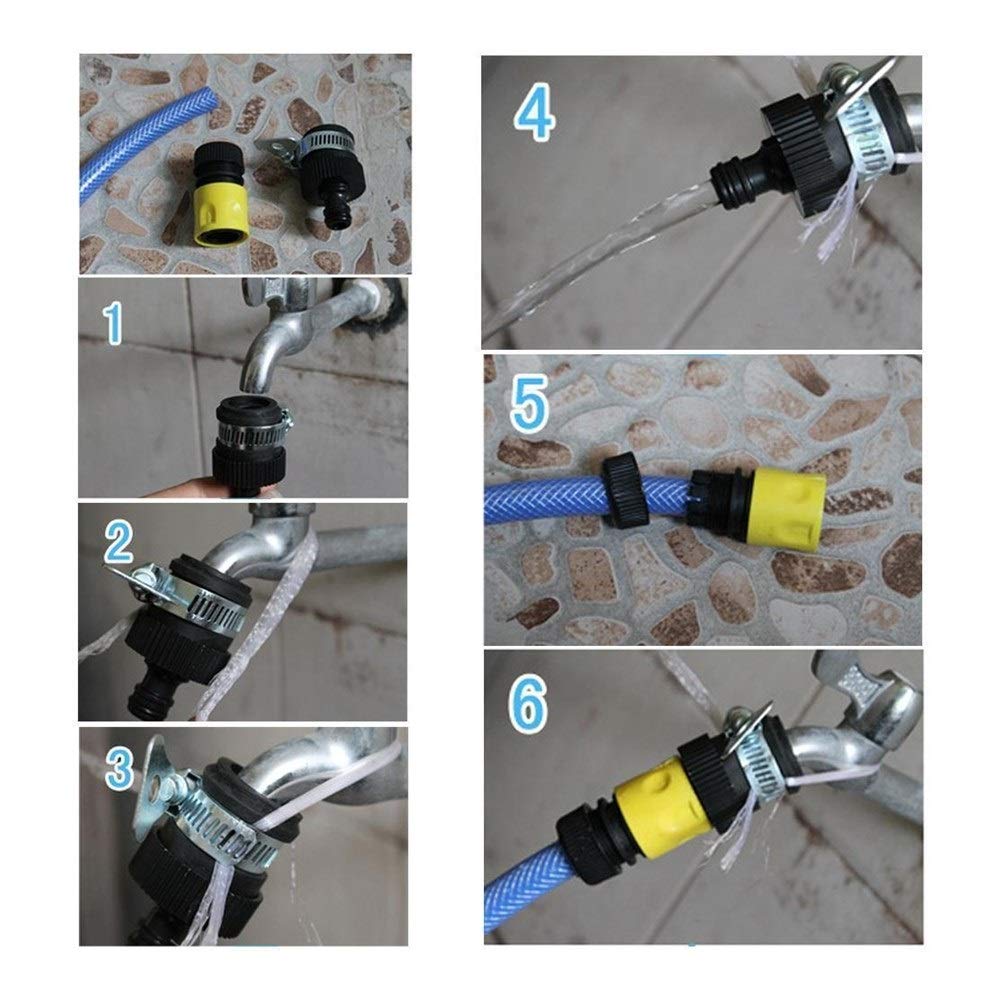 Gartenschlauchadapter Wasserleitungsverbinder für die Gartenbewässerung Multifunktions-Universal-Gartenschlauch-Rohrhahnanschluss Tippen Sie auf Wasserhahnadapter O-Ring Zubehör für den Wasse