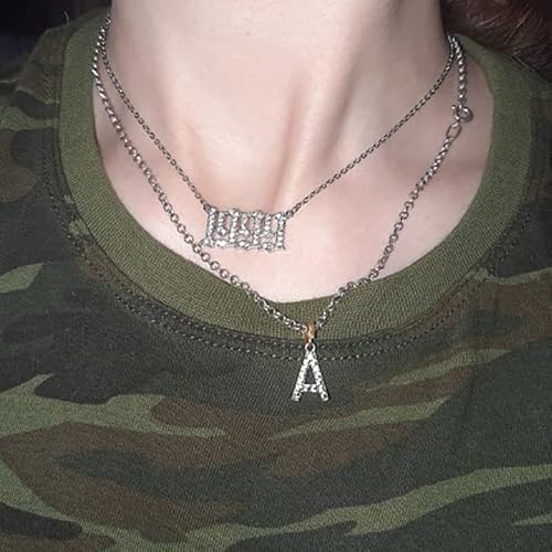 Loyjoy Zircon Letter Necklace For Women Birth Year Charm Chain Choker Pendant Initial Necklaces Jewelry Birthday - 1989 - Platinum Plated #TOP1