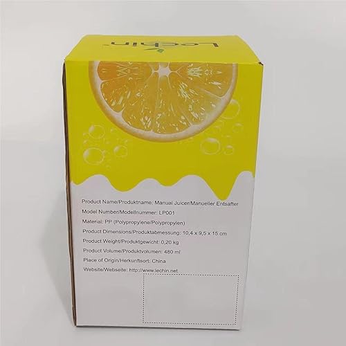 Miniatura 10 de Lechin Exprimidor de mano - Exprimidor de cítricos con forma de limón - Exprimidor de limón a mano con dos opciones de prensa para diferentes frutas