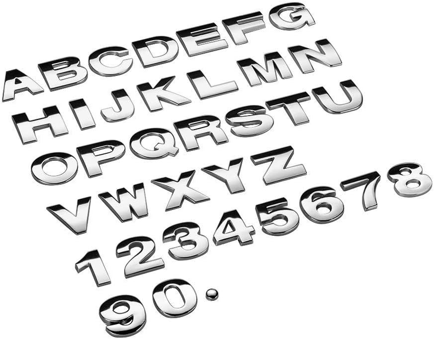 Car Styling Funny 25mm Car Auto Chrome DIY 3D Adhensive Letters Digital Alphabet A - Z 0-9 Emblem Decoration Car Sticker Metal