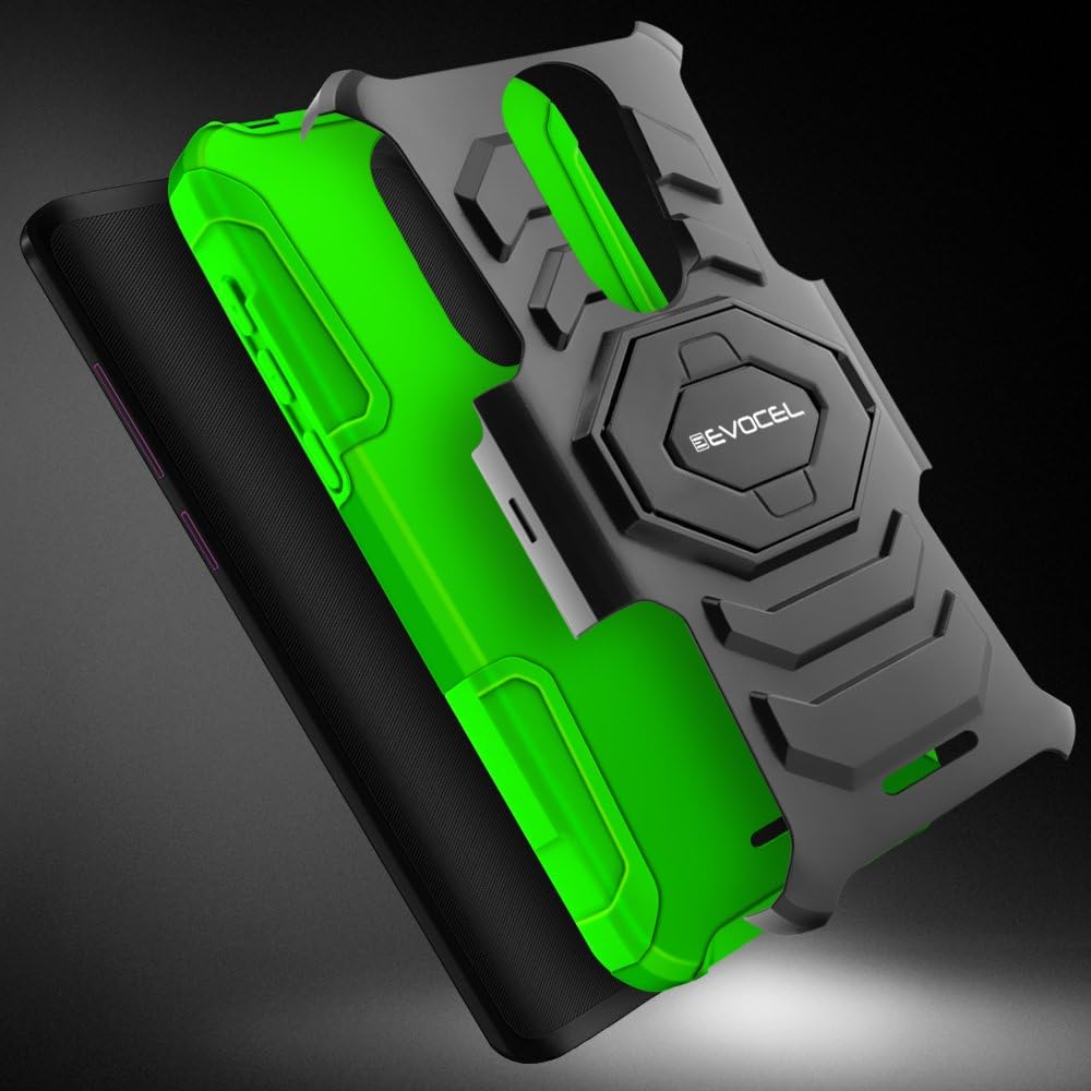 T-Mobile REVVL Plus Case, Evocel [New Generation Series] Belt Clip Holster, Kickstand, & Dual Layer for T-Mobile REVVL Plus C3701A, Green (Does NOT fit REVVL 2 Plus - only REVVL Plus)