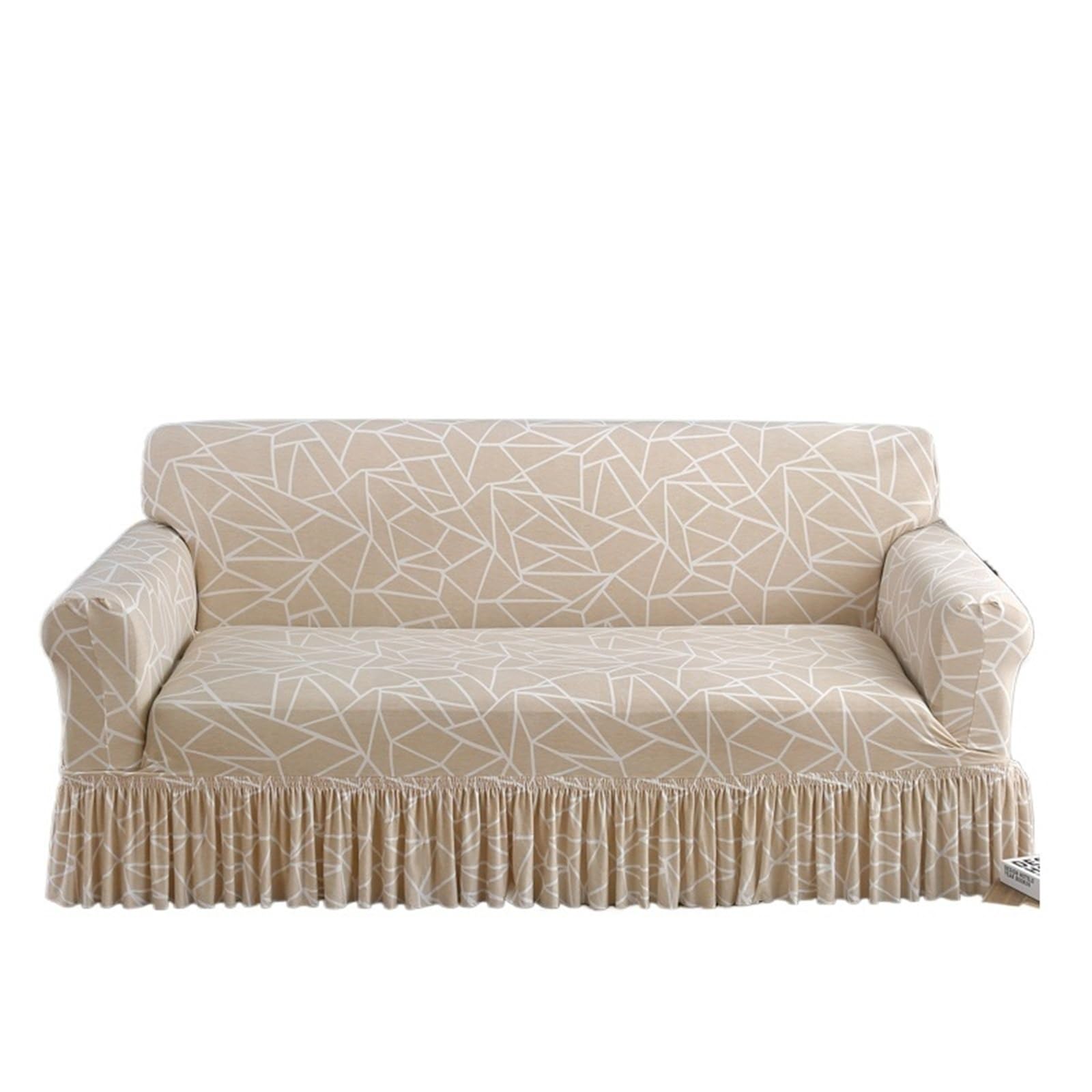 GCYEIDMA Skirt Sofa Cover 1/2/3/4 Seater Sofa Couch Cover with Skirt Washable Elastic Stretchable Easy Fit Universal Furniture Protector(Color 17,2-seater(145-185cm))
