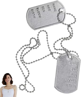 Dog Tags Army, Dog Tag Chain, for Halloween Fancy Dress Party Accessories