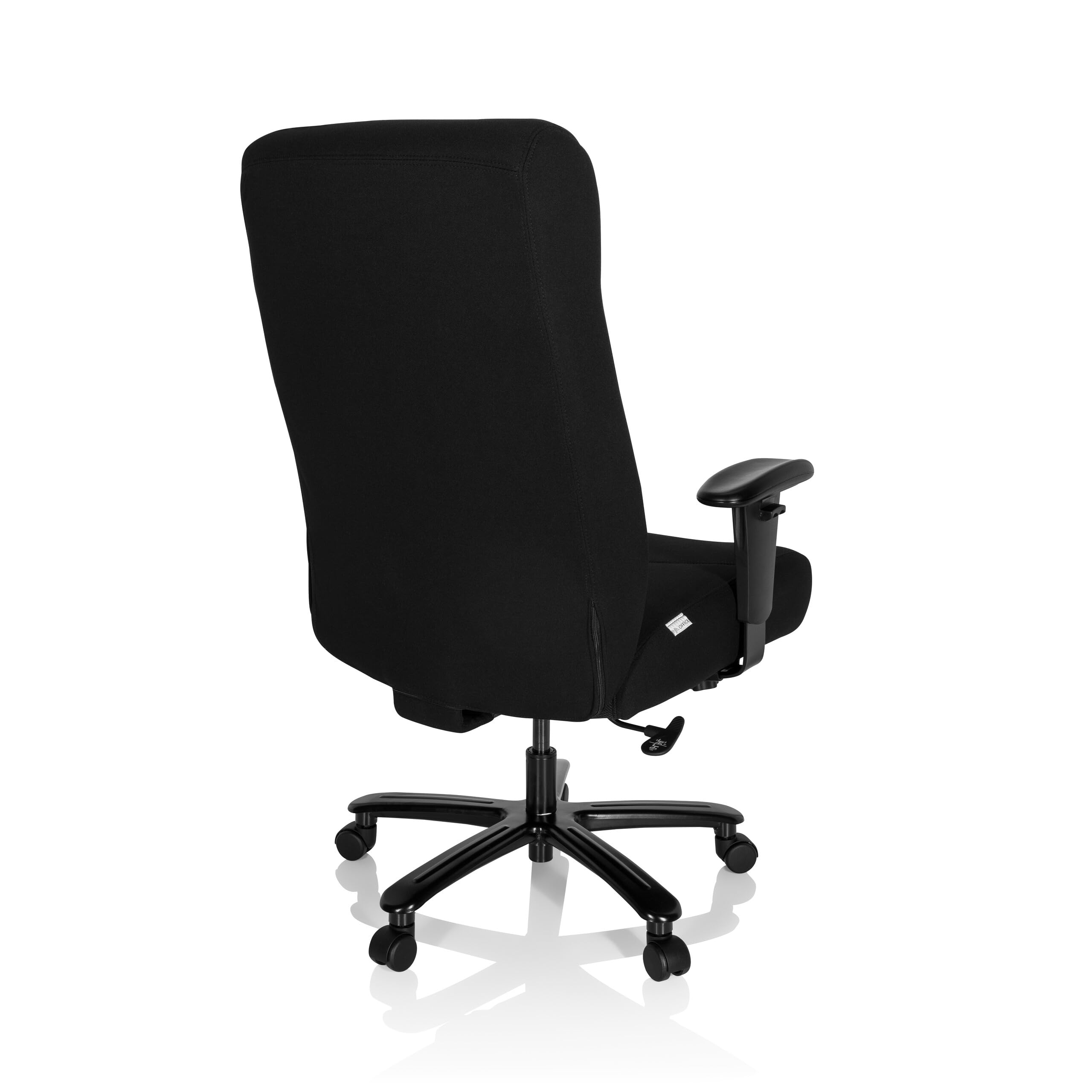 hjh OFFICE 738122 Chefsessel XXL Everest I Stoff Schwarz Schreibtischstuhl gepolstert bis 180kg belastbar, höhenverstellbar, one Size