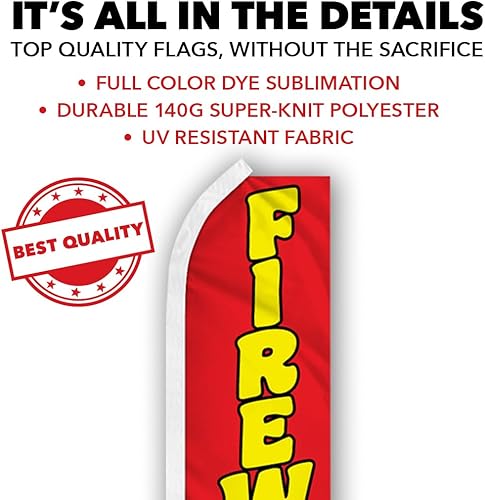 Miniatura 3 de Infinity Republic - Kit de bandera y poste de fuegos artificiales Red Banner Swooper - Perfecto para negocios, ferias, eventos, tiendas, etc