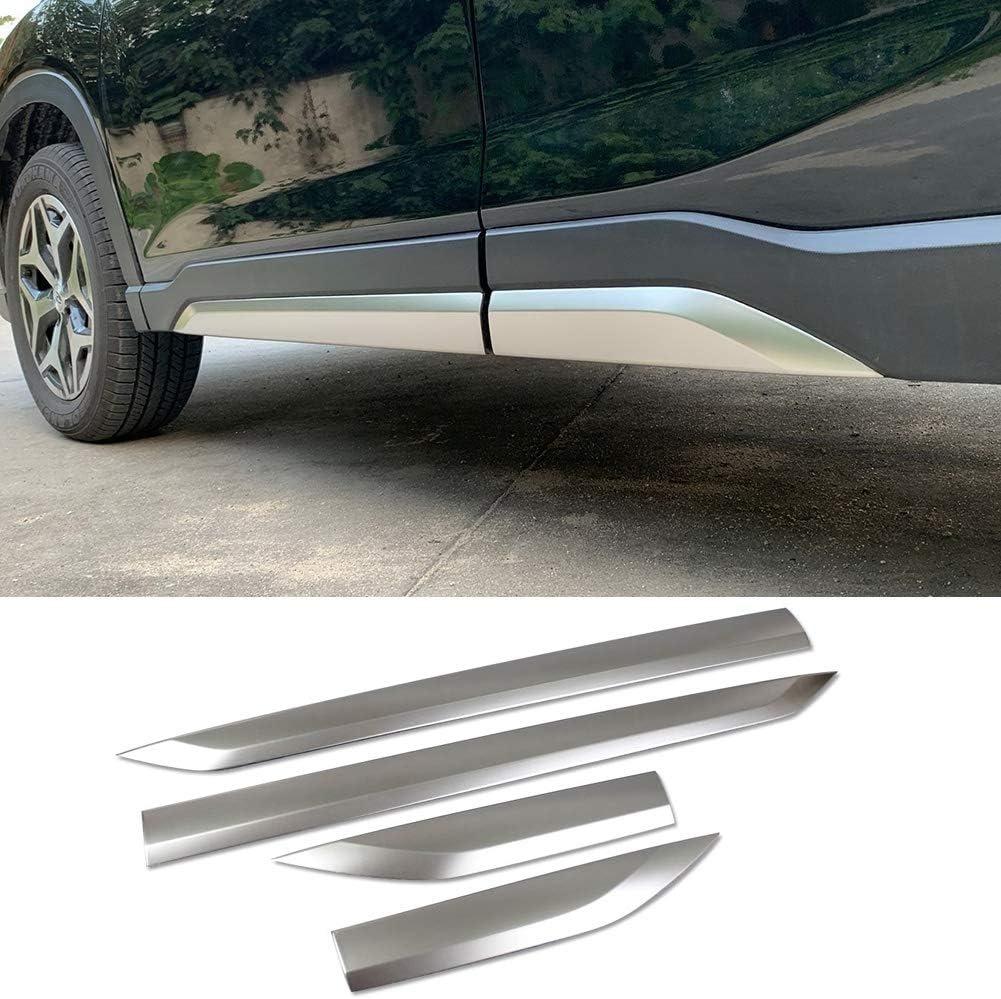 Beautost Fit for Subaru Forester 2019 2020 2021 2022 2023 2024 Door Body Side Moulding Overlay Cover Trims Stainless Steel Matte