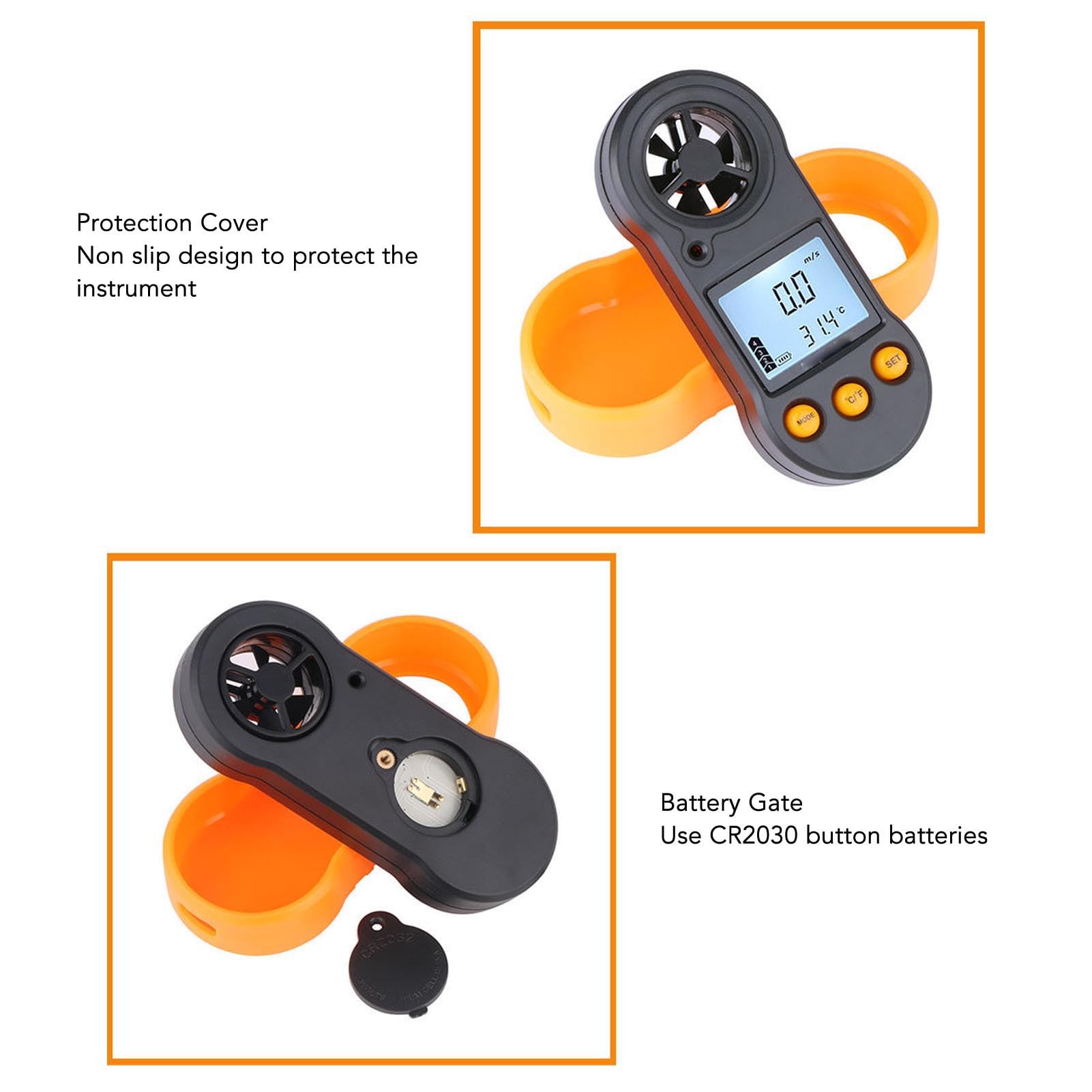 Windgeschwindigkeitsmesser, 1000 Taschen-Windmesser, Digitaler Anemometer, Hand-LCD-Hintergrundbeleuchtung, Thermomotor, Winddetektor, Luftstrommesser für Segeln,