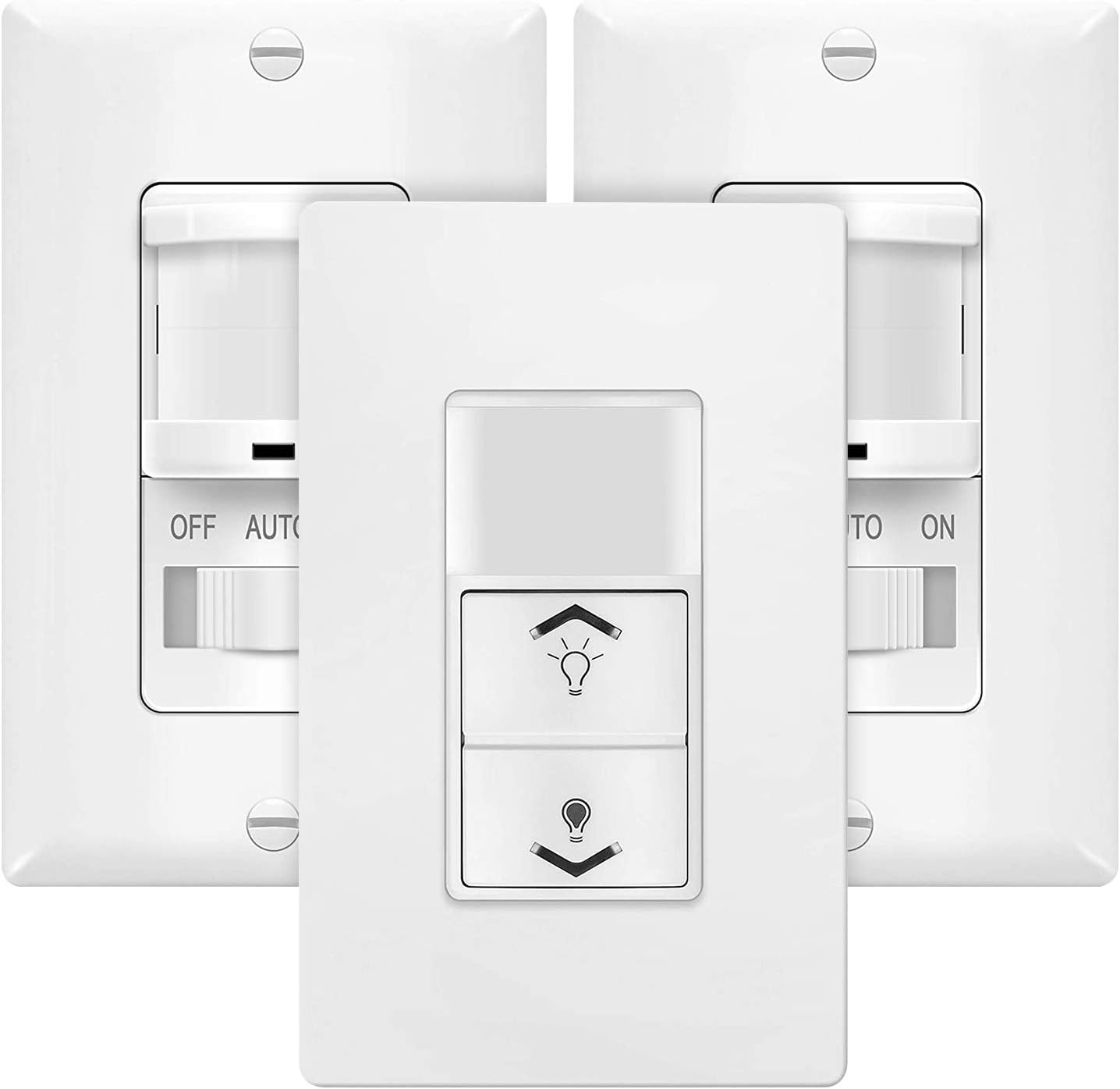 TOPGREENER PIR Motion Sensor Switch, Occupancy Sensor, On/Off Override, Single Pole, Neutral Required, TSOS5-W, 2 Pack/TOPGREENER Occupancy Vacancy PIR Motion Sensor with 0-10V Dimmer, TDODS5-010