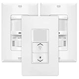 TOPGREENER PIR Motion Sensor Switch, Occupancy Sensor, On/Off Override, Single Pole, Neutral Required, TSOS5-W, 2 Pack/TOPGREENER Occupancy Vacancy PIR Motion Sensor with 0-10V Dimmer, TDODS5-010