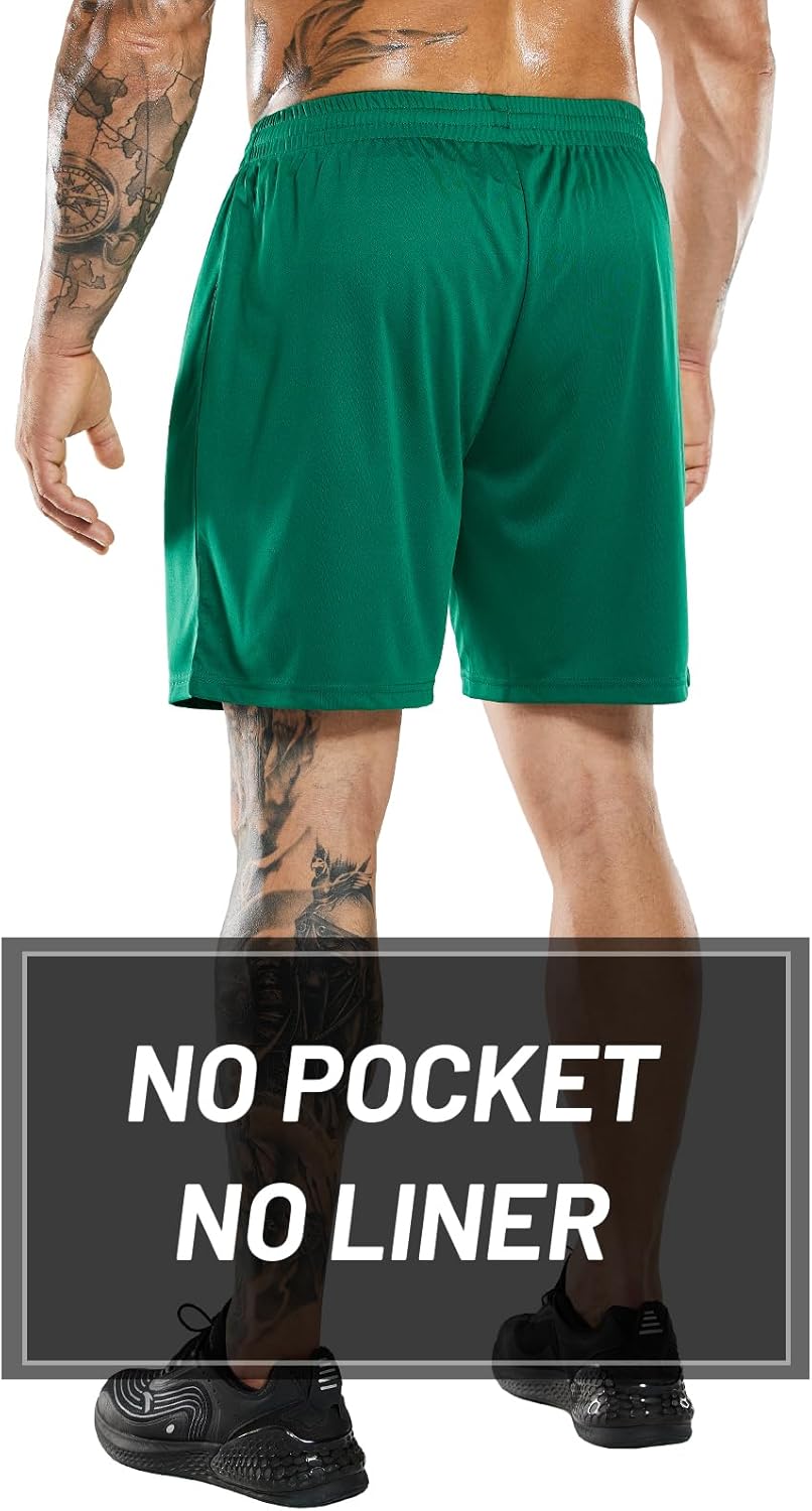 MIER Men's Quick-Dry Athletic/Soccer/Basketball Shorts Without Pockets No Liner Running Workout Training Active Shorts - Image 2